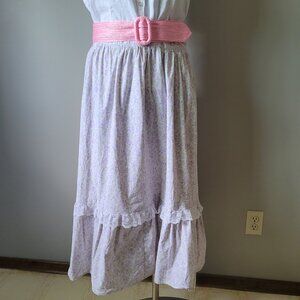 Handmade floral prarie skirt with lace trim